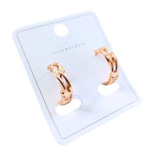 🟣✨Rose Gold Plated Twisted Hoop Earrings – Classic & Elegant